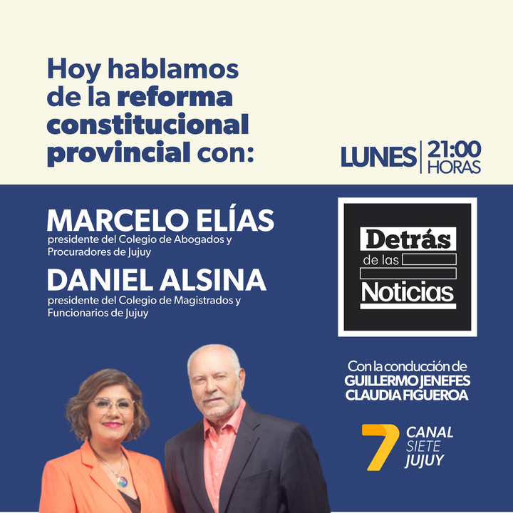 Hoy hablamos de la reforma constitucional provincial.
21:00 hs. #EnVivo por #canal7dejujuy